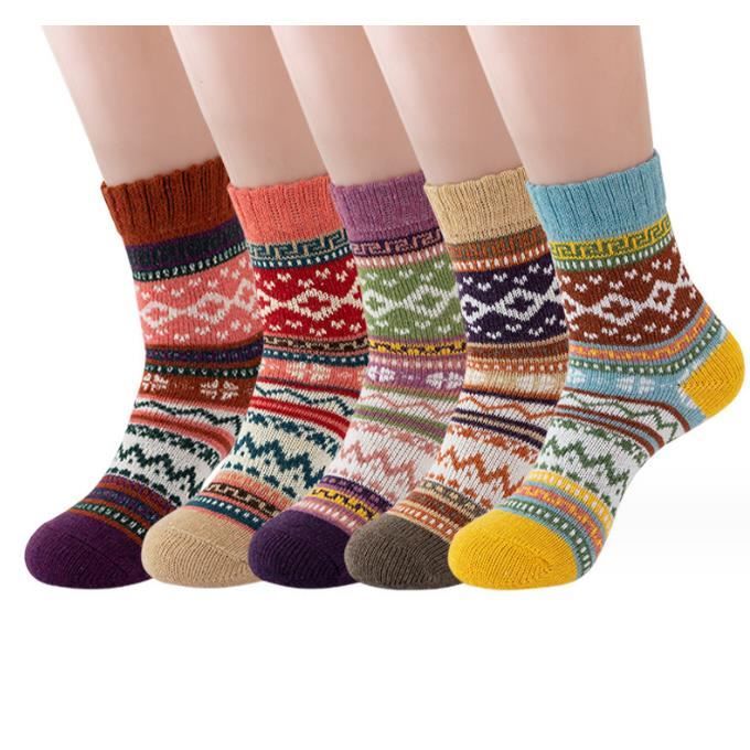 Chaussettes thermiques pour femmes, 6 paires de chaussettes en