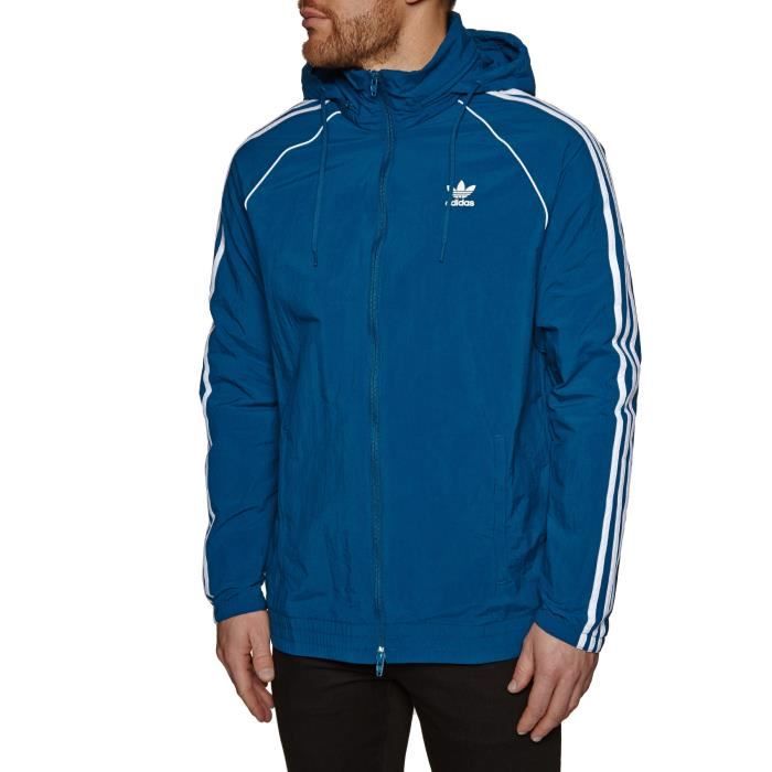 adidas sst windbreaker blue