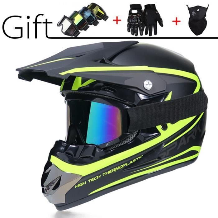 Casque Motocross Woljay Intégral – Certifié DOT/ECE, Léger, Avec Lunettes Et Gants Inclus | Pour VTT, Dirt, BMX, Unisexe Adulte/jeunesse