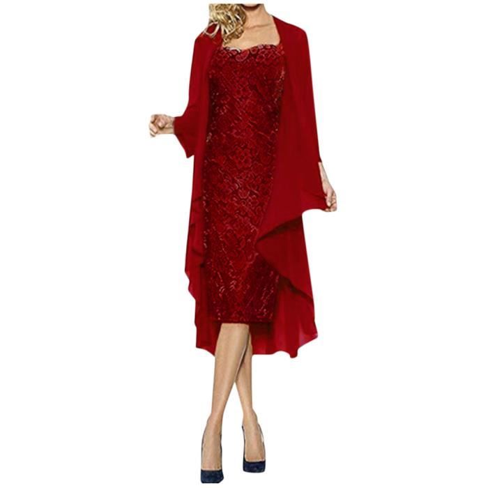 Robe Deux Pièces Femme En Dentelle - Style élégant Et Confortable - Idéale Pour Mariage, Cérémonie, Soirée - 9