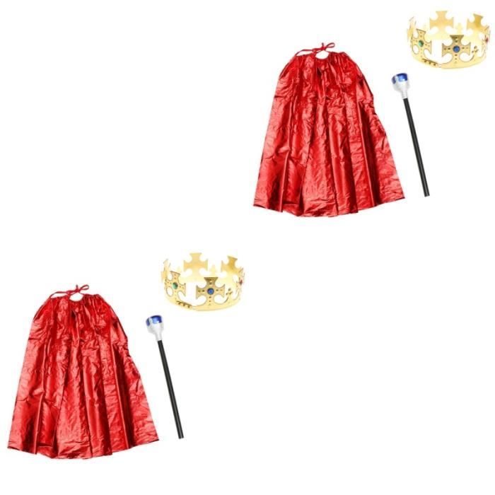 Proumhang Kids King Cape With Crown – Prince & Queen Royal Robe For Dress-Up & Costume Play