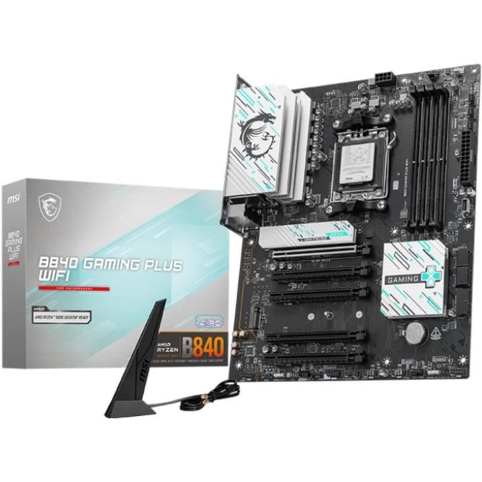 Carte mère - MSI - B840 GAMING PLUS WIFI - AM5 - DDR5 - Wi-Fi 7 - 2.5 GbE