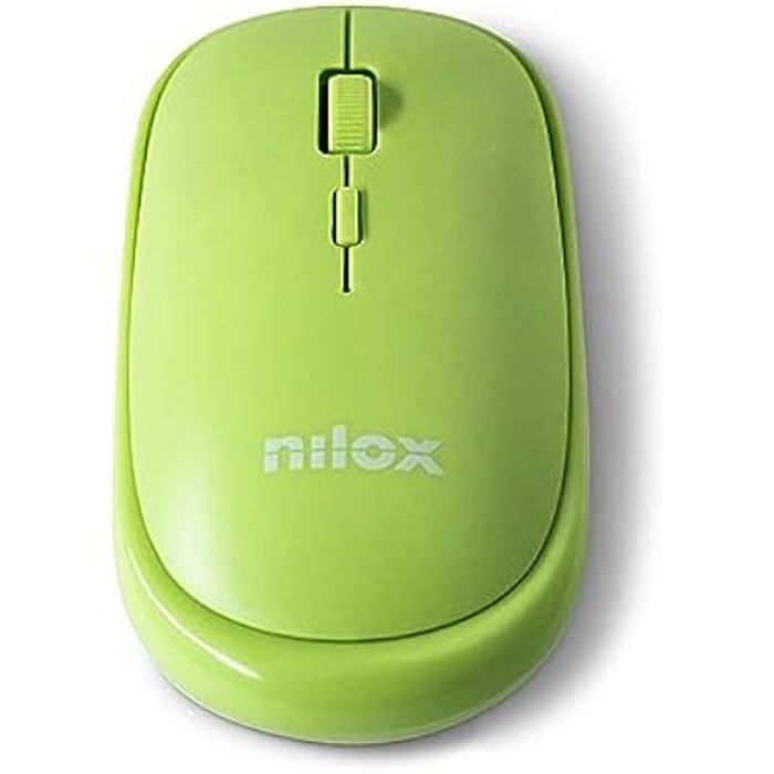 Souris – Nilox – Sans fil – Vert – Ambidextre – 3 boutons