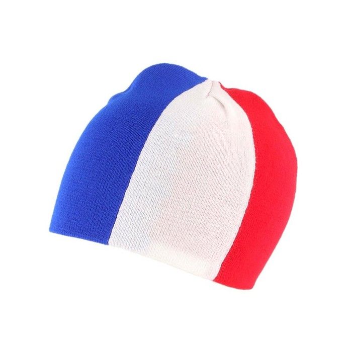 Bonnet Tricolore Bleu Blanc Rouge Emblême Drapeau Francais