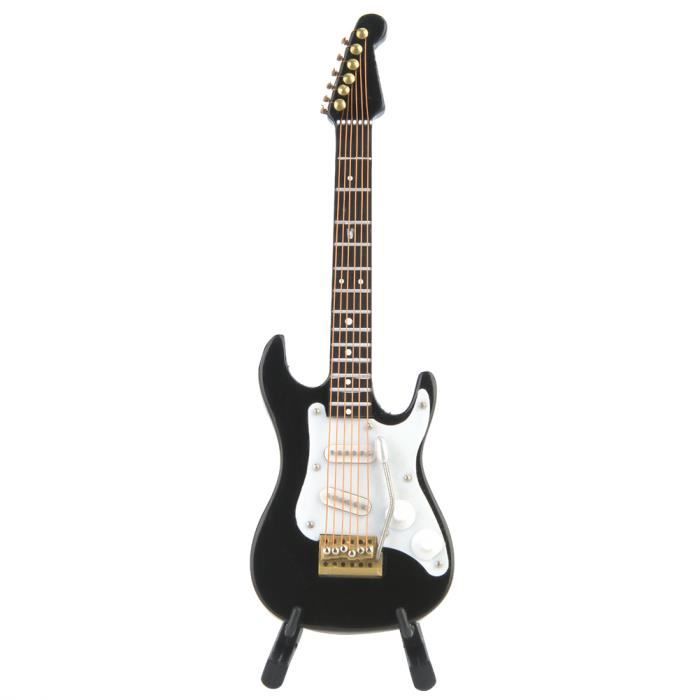 Miniature De Guitare En Bois - Décoration Bureau Ou étagère - 10 Cm Ou 14 Cm - Avec Support Et Boîte Cadeau