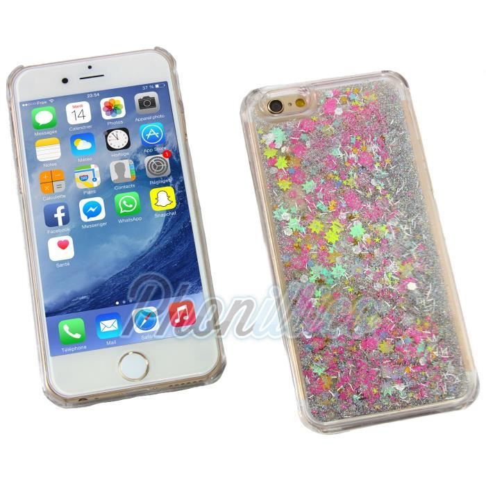 Coque IPhone 11 / 6 / 6s Pailletée Fluorescente - Violet, Rose, Vert - Protection Et Style Brillant