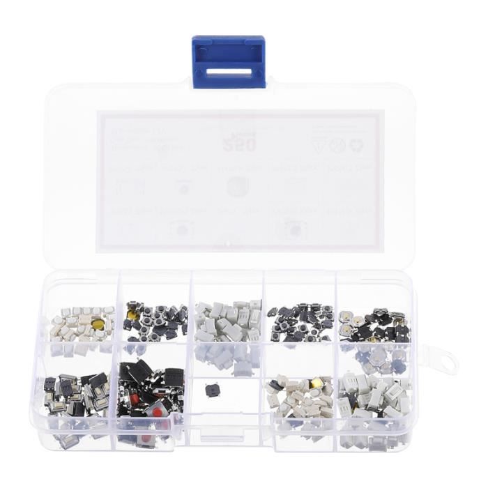 Kit De 250 Boutons Poussoirs Tactiles Momentary - Assortiment Pour Électronique - Neuf