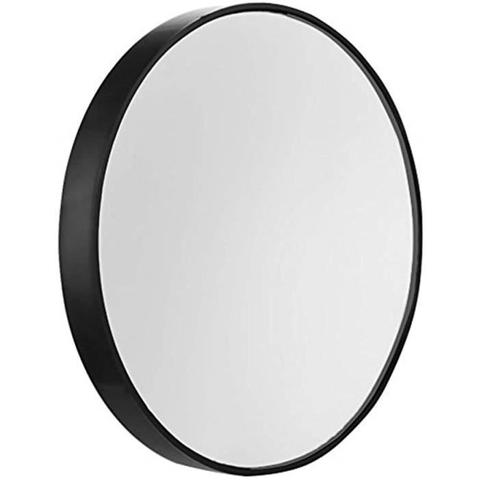 petit Miroir grossissant noir à ventouses X5 Diam 8,5cm sac main,salle de bain 