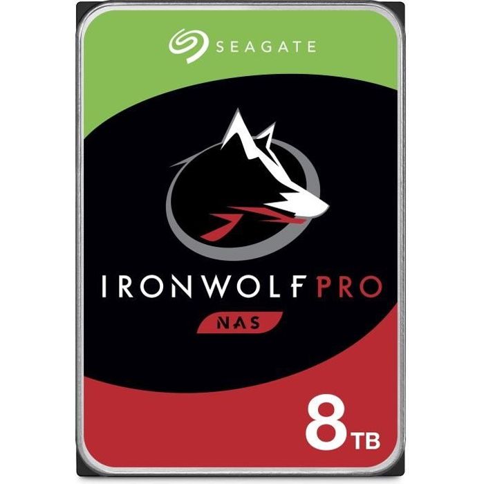 SEAGATE - Disque dur Interne - NAS IronWolf Pro - 8To - 7200 tr/min - 3.5\
