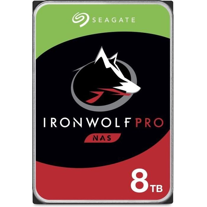 SEAGATE - Disque dur Interne - NAS IronWolf Pro - 8To - 7200 tr/min - 3.5
