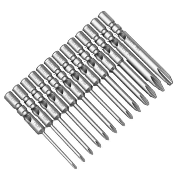 2 Pièces Magnétique Acier Triangle Tête Embout Tournevis 50mm Acier 1/4
