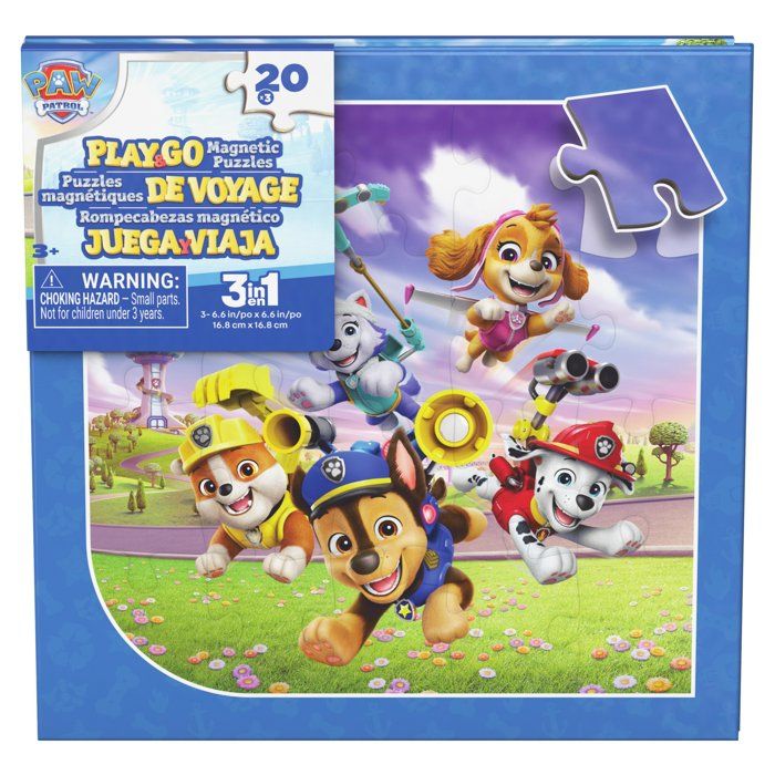 Livres de voyage - Modèle aléatoire - 3 puzzles magnétiques -PatPatrouille ou Gabby et la Maison Magique ou Dora