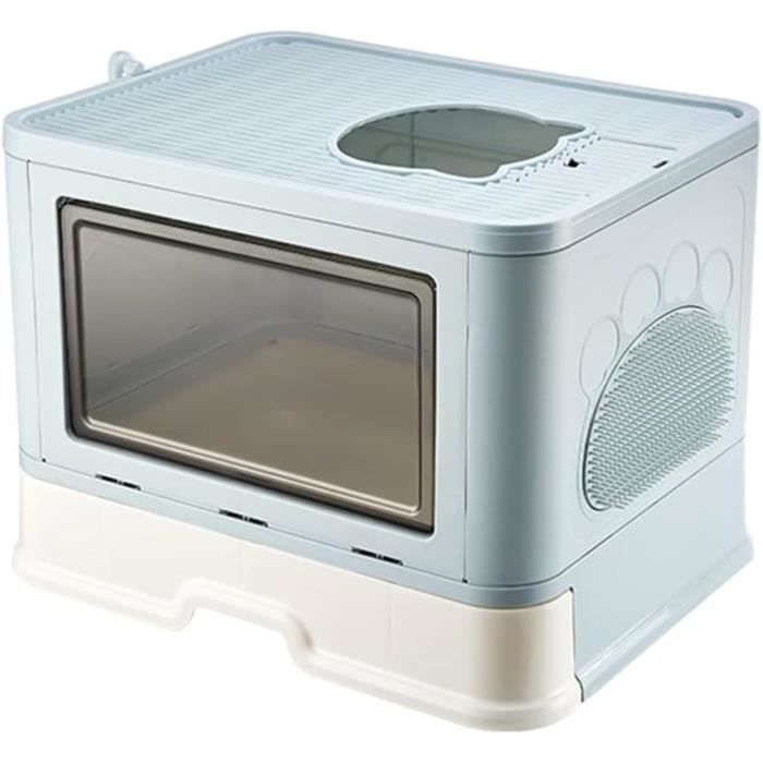 Meilleurs prix pour Bac à Litière pour Chat,Grande Maison de Toilette Chat Pliable avec Couvercle,Bac de Tiroir et Pelle à Litière,Portable,WC pour 53