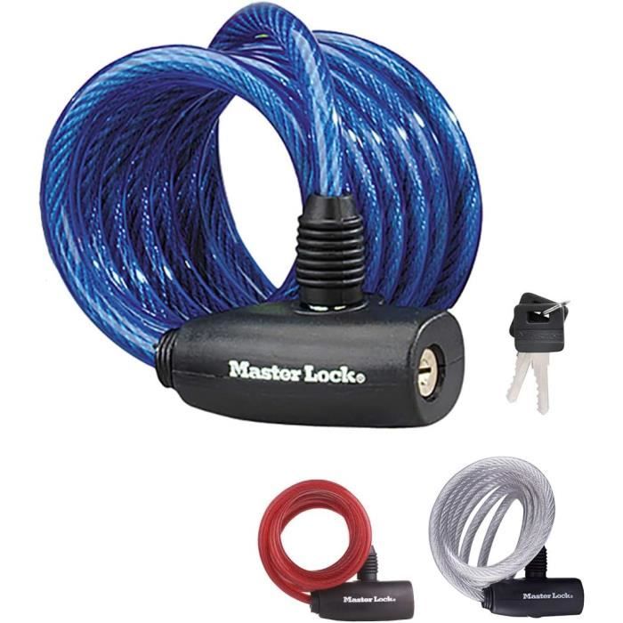 Antivol Vélo Master Lock 8143D - Câble 4 Pieds à Combinaison - NEUF