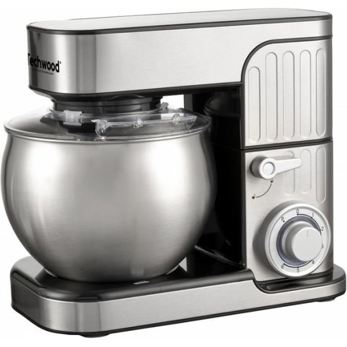 Robot Pétrin 6L TECHWOOD - Bol inox 6L - Mouvement planétaire - Protection contre les surcharges - Techwood