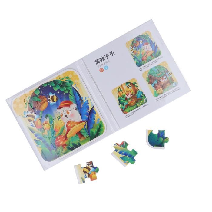 BBLIKE Puzzle Magnétique Enfant – Livre Puzzle Montessori 18x18 Cm – 9/12/16 Pièces – Cadeau éducatif 2 3 4 Ans