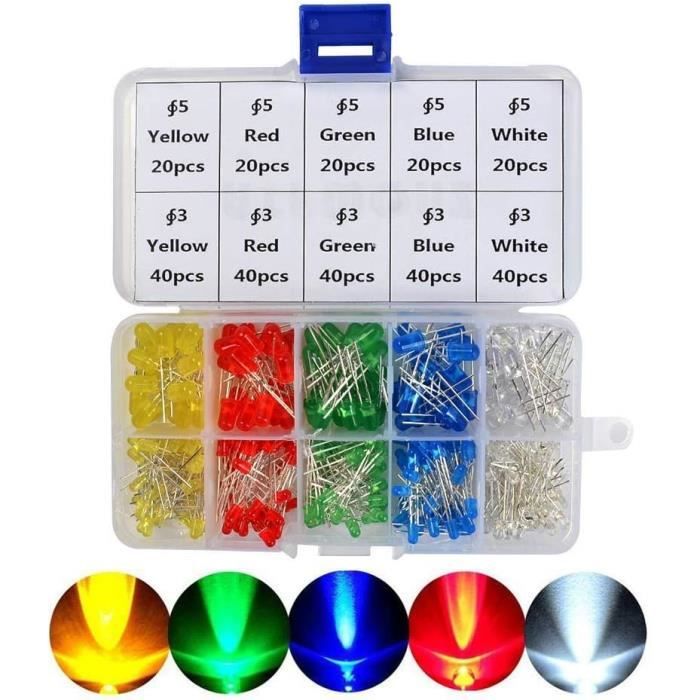 Na Lot De 300 Diodes Led À Émission Lumineuse De 3 Mm, 5 Mm, Diodes ...