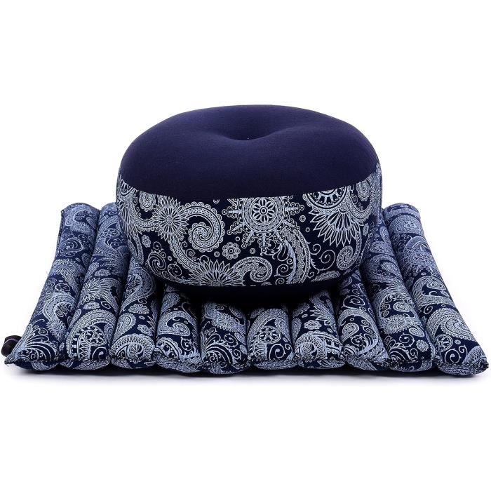 Set Méditation Kapok Zafu Zabuton - Coussin Et Tapis De Méditation Leewadee - Confort Et Stabilité