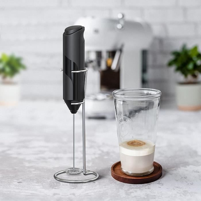 Mousseur à Lait électrique Retoo - Pour Cappuccino Et Latte | Fonctionne Sur Piles, Noir - Parfait Pour Les Boissons Chaudes