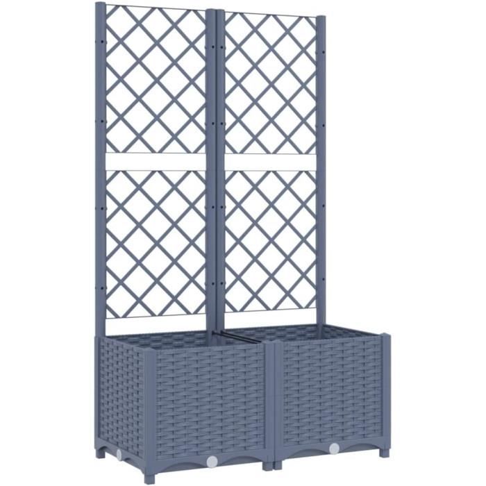 Parterre Surélevé Relaxdays - 83x99x26 Cm - Métal Noir - Bac Jardin Balcon - 45L