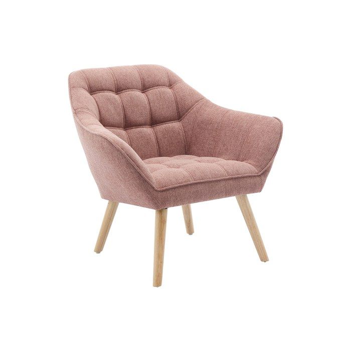 Fauteuil en tissu rose chiné CASERTA Fauteuil en tissu rose chiné CASERTA