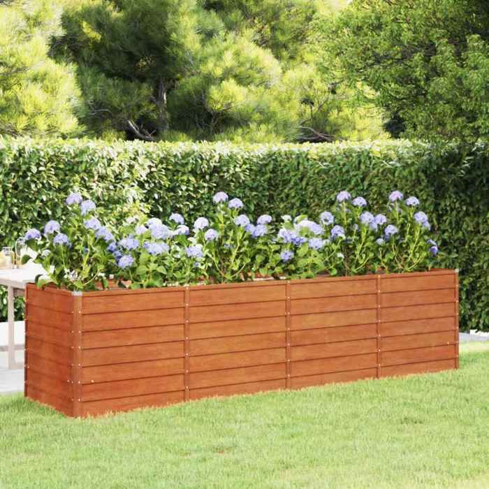 Vidaxl Corten Lit surélevé 320x80x77 cm