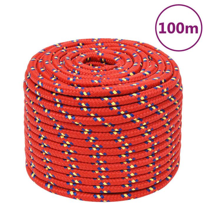 Corde De Bateau 10 Mm 100 M Polypropylène Noir - Corde Marine Résistante | Câble Amarrage, Levage & Gréement | Idéal Voile, Yachting, Camping