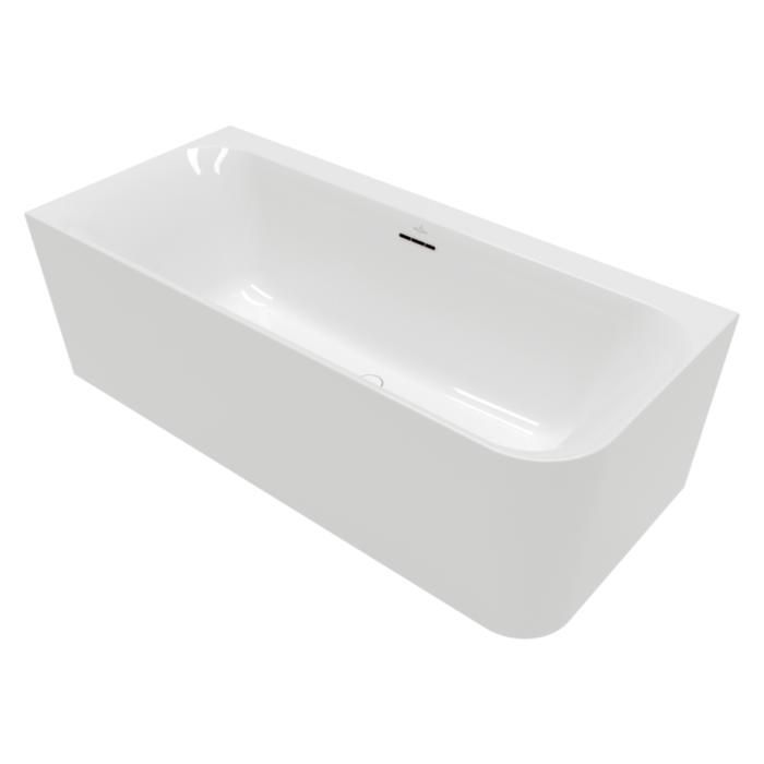 Baignoire semi îlot dangle VILLEROY & BOCH Loop & Friends version gauche avec bonde et trop plein