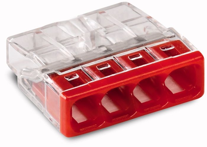 Bornes 4 entrées (0.5-2.5mm) OR boite de 100 pièces - WAGO - 2273-204