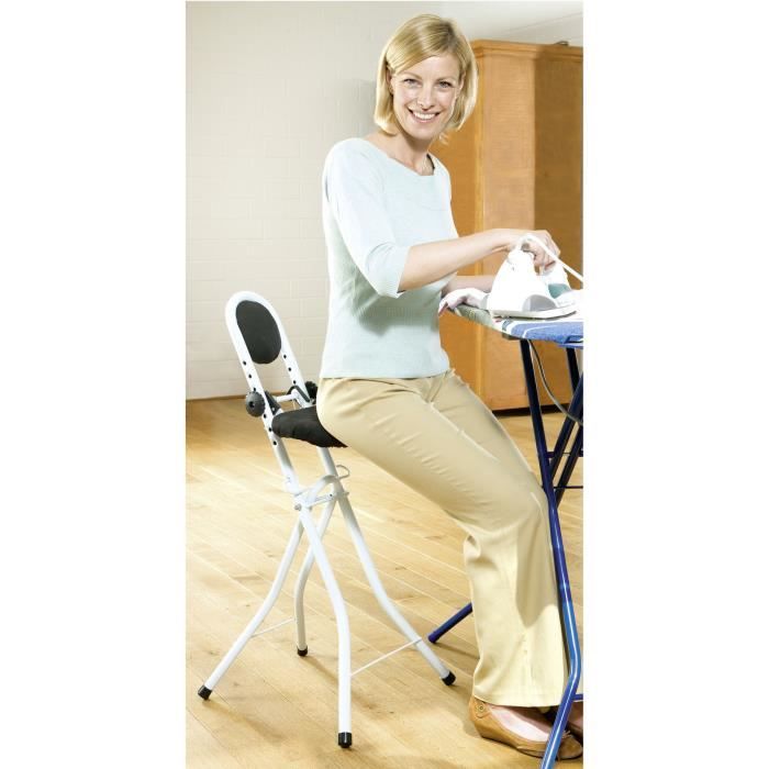 Siège de repassage et appuifesses, blanc avec …  Cdiscount Maison