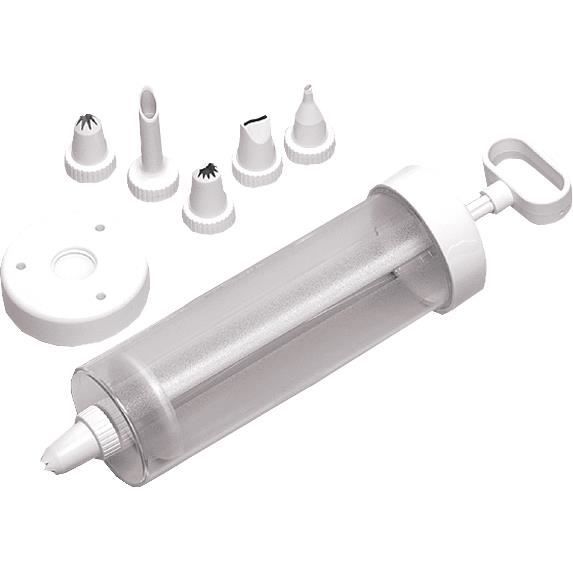Seringue à Pâtisserie 100ml Seringue à Glaçage Westmark Avec 5 Douilles - 100 Ml Transparent/Blanc - Pour Décoration Gâteaux Seringue De Cuisine