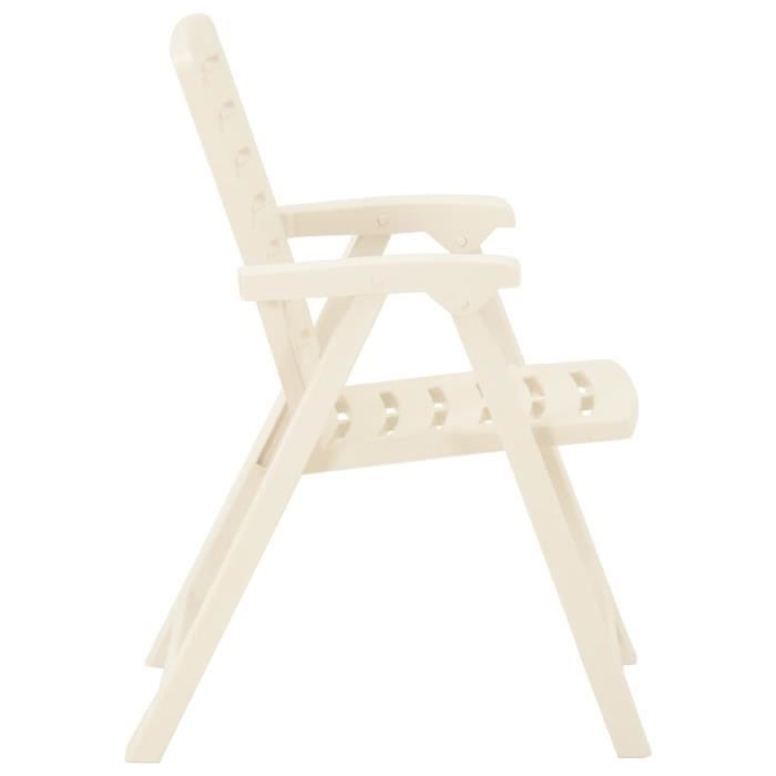 LesSaisons Chaises de jardin 4 pcs Plastique Blanc 117221 - Cdiscount ...