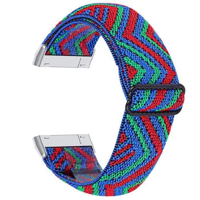 Bracelet Tressée loop élastique pour Fitbit Versa 3 Vert - Accessoires