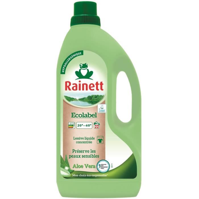 Rainett Lessive Liquide Ecolabel Aloe Vera 1,5l - Bouteille 22