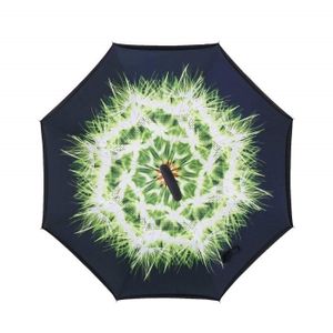 C-Poignée UV réversible Parapluie Double Couche Inversé Dessous Pliant Windproof