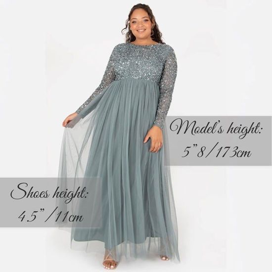 Maya deluxe AZBR1803 MM Robe Longue A Rayures A Manches Courtes Bleu Marine Demoiselle d honneur Femme Vert Cdiscount Pret a Porter