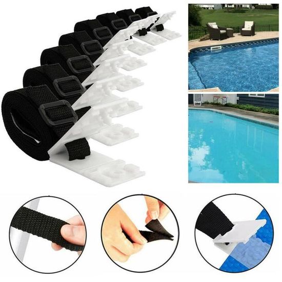 Kit De Fixation Pour Enrouleur De Bâche Solaire De Piscine, Lot De 8 Sangles De Couverture Solaire Pour Piscine Enterrée