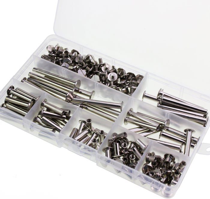 Hocansen Lot De 50/100 Vis Chicago M5 X 10 à Tête Plate Ronde Pour Reliure En Cuir Et Reliure (M5 X 10/ZBD