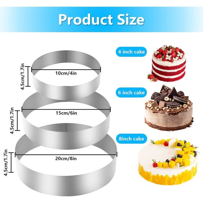 Lot De 6 Anneaux De Cuisson Antiadhésifs Pour Muffins Anglais - Acier Inoxydable 10cm, Double Volume Facile à Démouler
