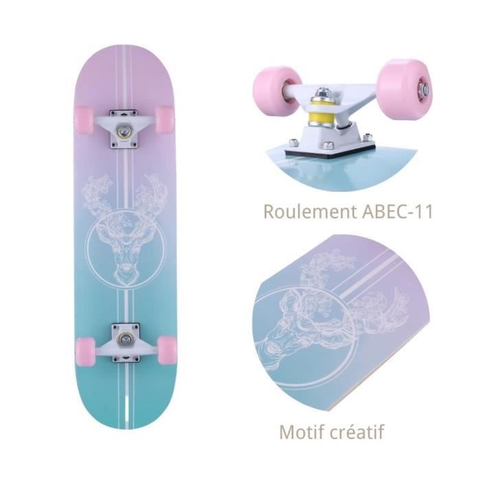 Skateboard mode complet érable bois tigre modèle - Achat / Vente