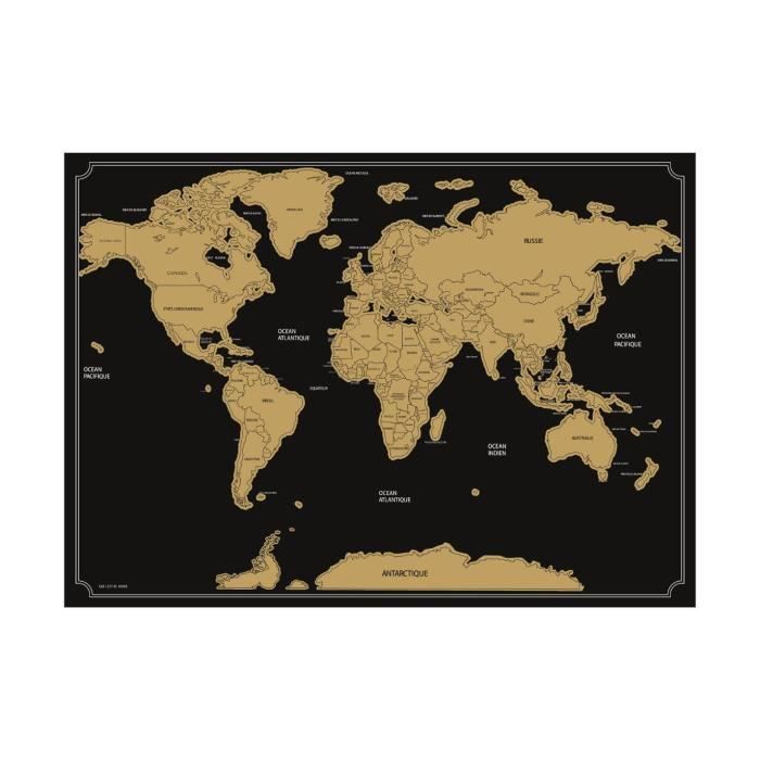 Poster carte du monde grattable scratchmap