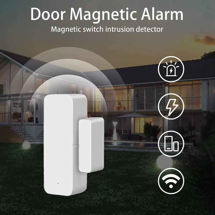 ANTELA Alarme de porte et de fenêtre, capteur WiFi compatible Alexa-Google  Home,aucun hub requis Surveillance intelligente de l A223 - Cdiscount  Bricolage