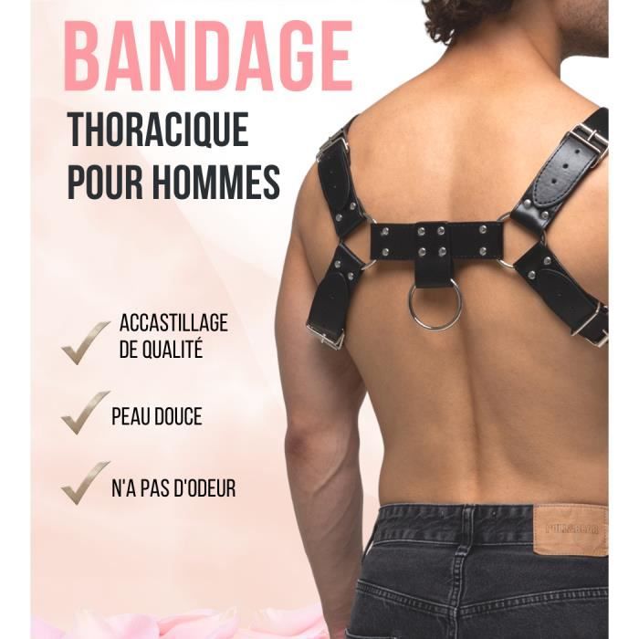 BDSM Kit de bondage en cuir soumis pour homme -  France