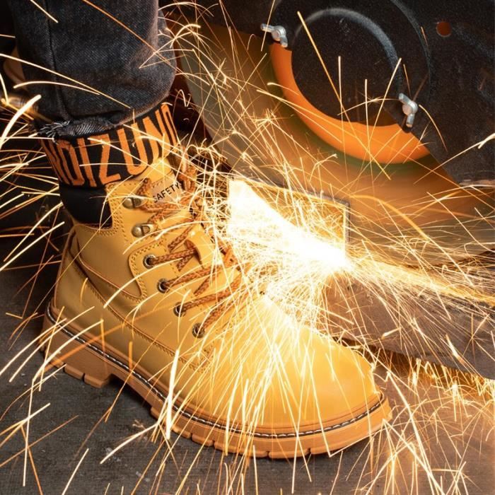 Yellow Bottes De S curit En Cuir Indestructible Pour Homme