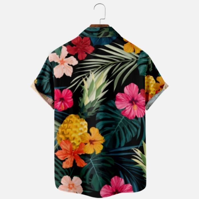 Fleur Chemises Hawaiennes Chemise Hawaïenne Homme Col