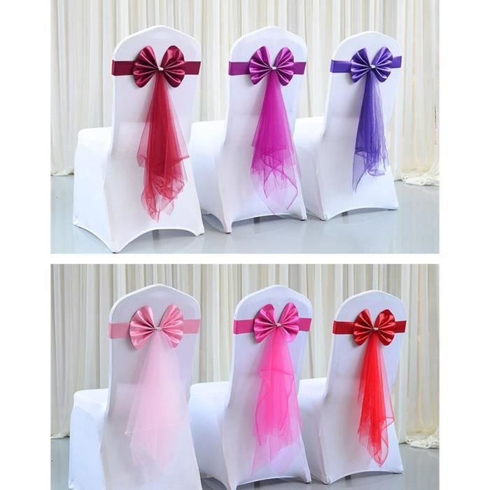 10 Nœuds De Chaise Extensibles Or - Décoration Mariage événement élasthanne