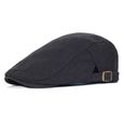 Chapeau quatre saisons en coton pour hommes, béret masculin et femme, casquette rétro anglaise à vis Black|Taille unique -DRFT5603-2