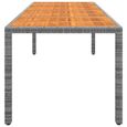 "Promo"Table Extérieure LMT - Table de jardin gris 250x100x75 cm résine tressée-bois d'acacia 35,4Kg-2