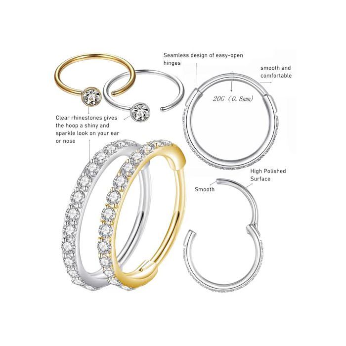 AceFun Anneau Nez Piercing Anneau Nez Ouvert Nostril Bijoux