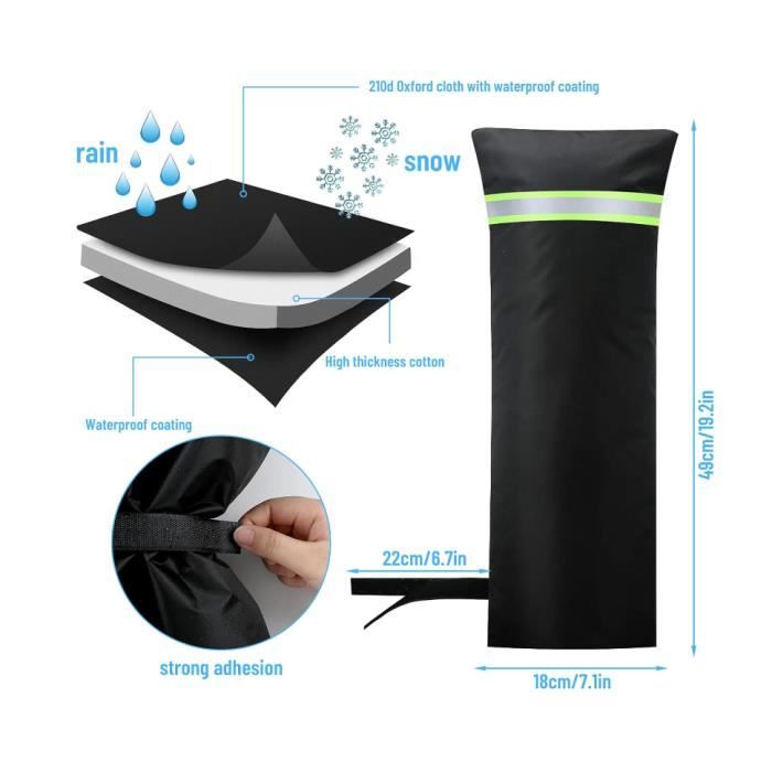 2 Protections Anti-gel Pour Robinet Extérieur – Taille 20x51 Cm, Tissu Oxford Isolant, Bande Réfléchissante, Facile à Poser - 7